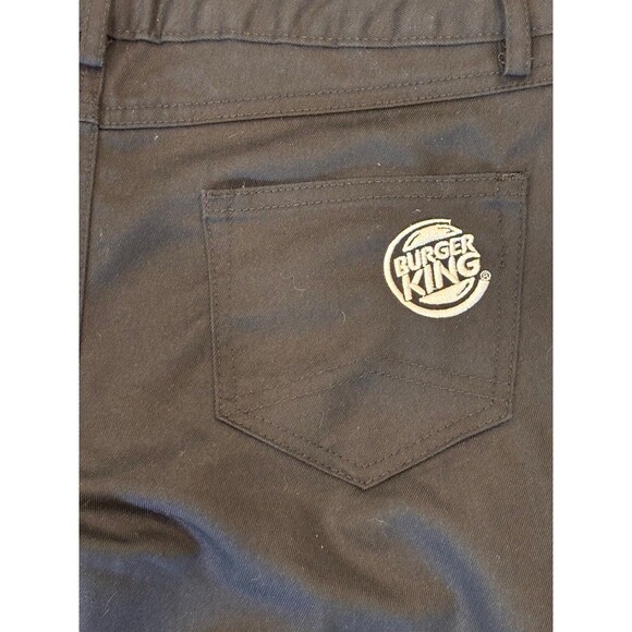Burger King Crew Pants Women’s Size 4 Black Skinny Work Uniform Logo Pocket - Picture 4 of 7